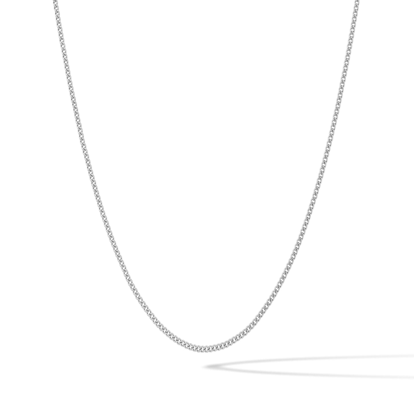 Micro Cuban Chain Necklace, 1.7MM - Silver