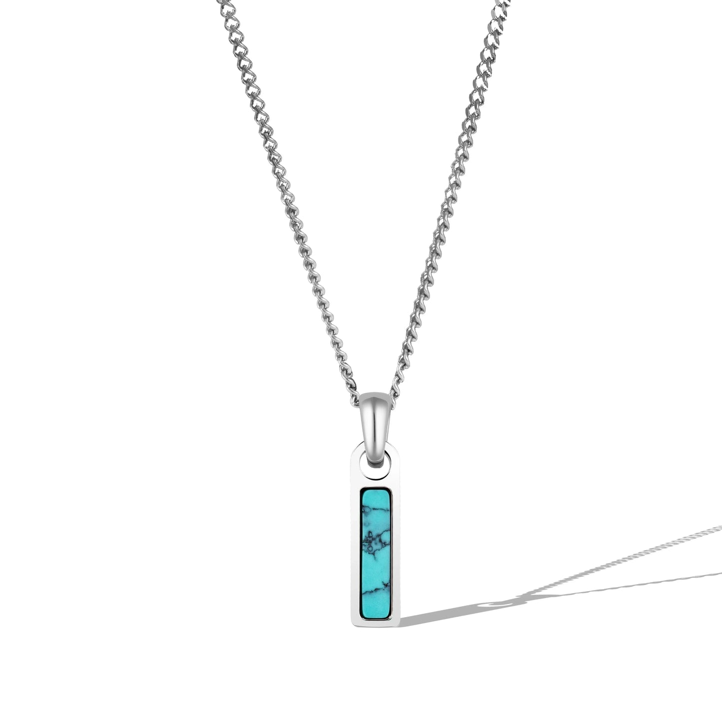 Birthstone Tag Necklace - Silver