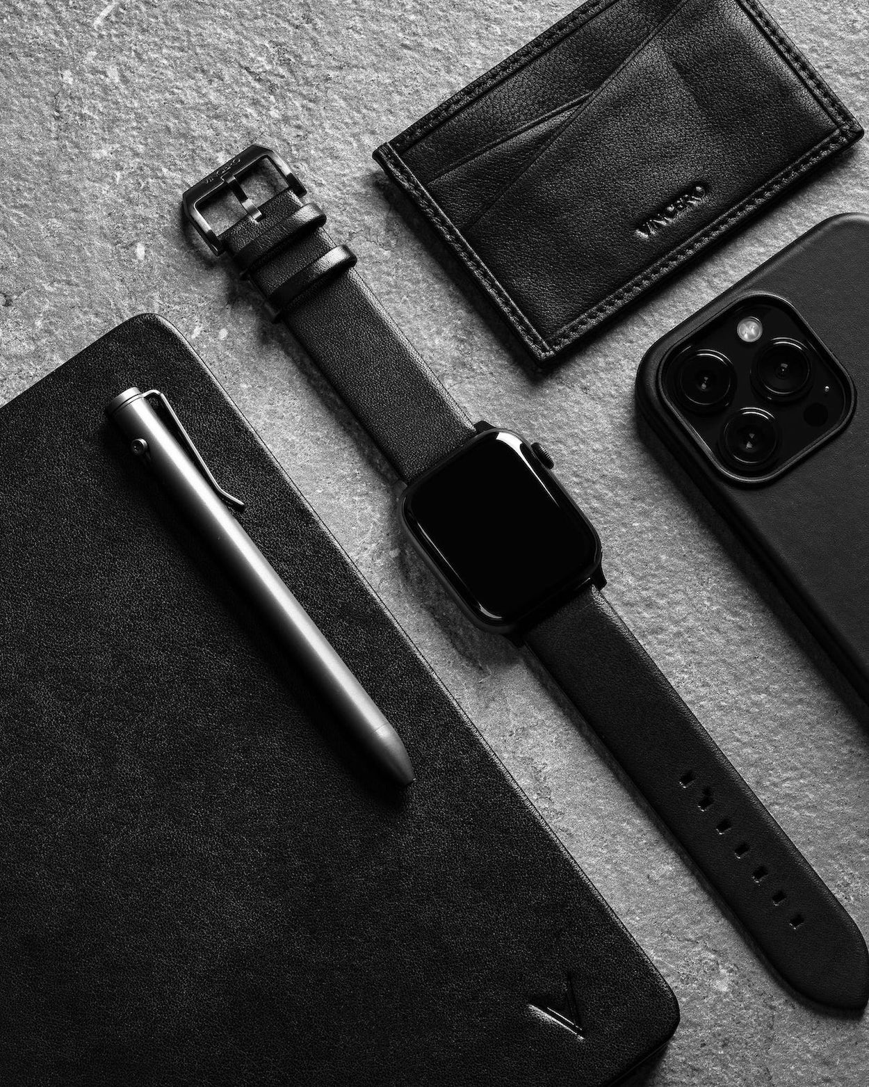 Apple Watch Leather Band - Graphite Hardware 45mm