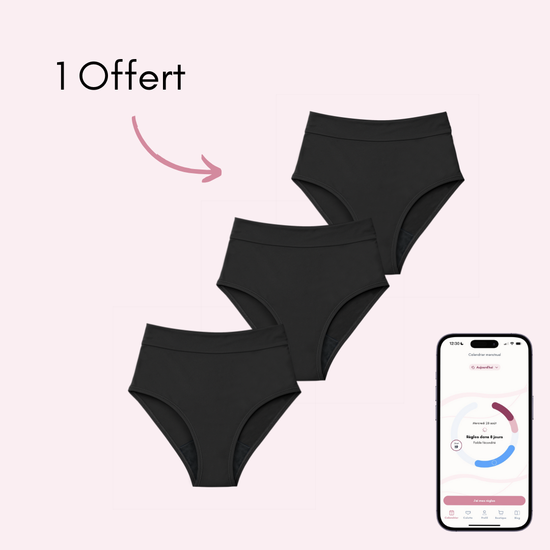 Maillot de bain menstruel taille haute Eléonore