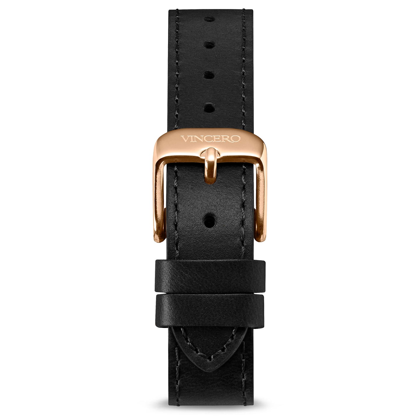 Flat Leather Strap - Black 16mm