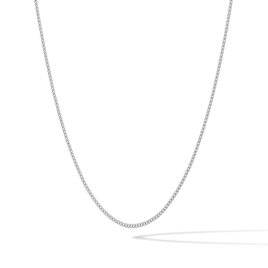 Micro Cuban Chain Necklace, 1.7MM - Silver