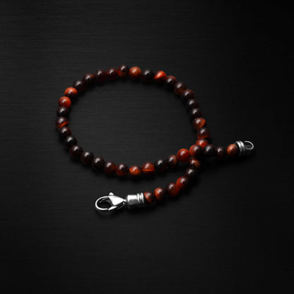 Spiritual Bead Bracelet, 4MM - Red Tiger’s Eye