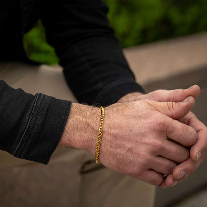 Cuban Chain Bracelet, 5MM - 14K Gold