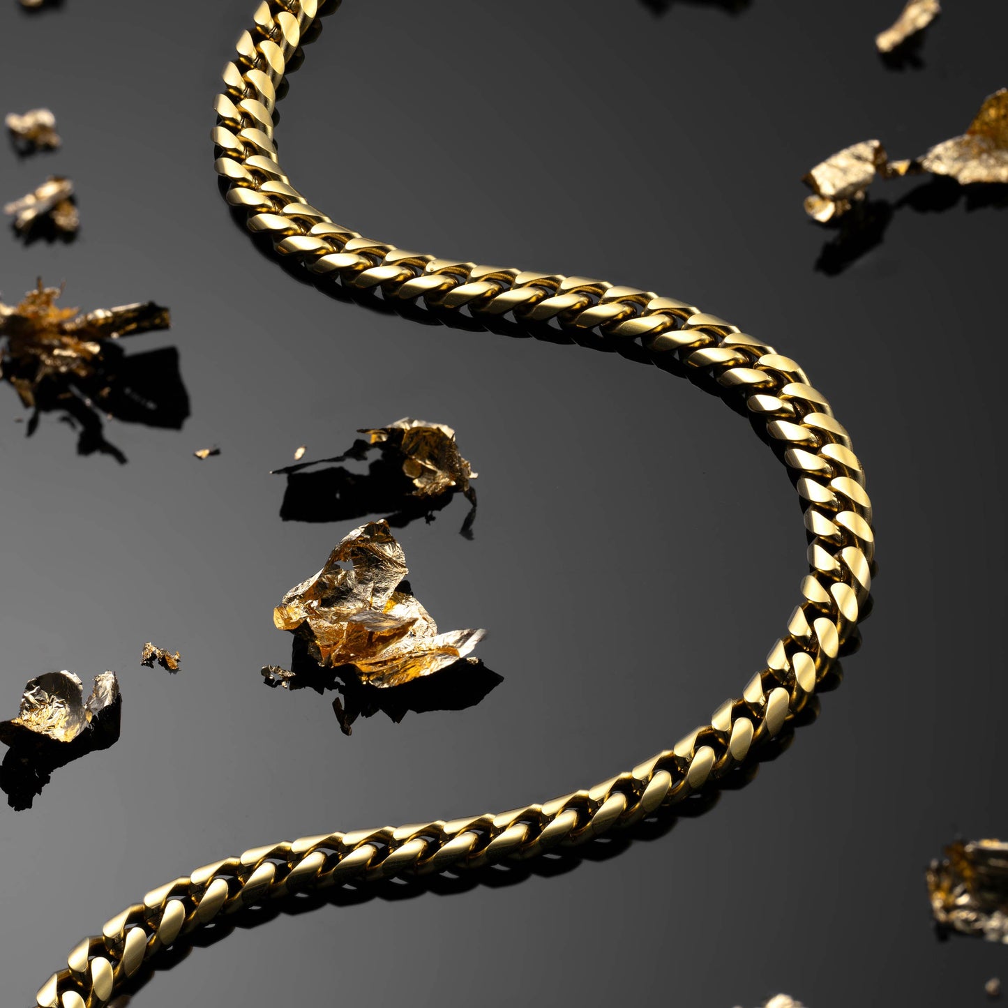 Cuban Chain Necklace, 5MM - 14K Gold