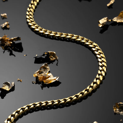Cuban Chain Necklace, 5MM - 14K Gold