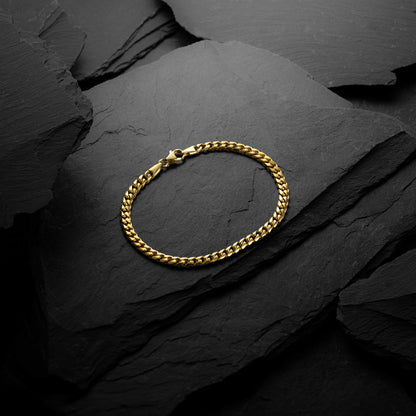 Cuban Chain Bracelet, 5MM - 14K Gold
