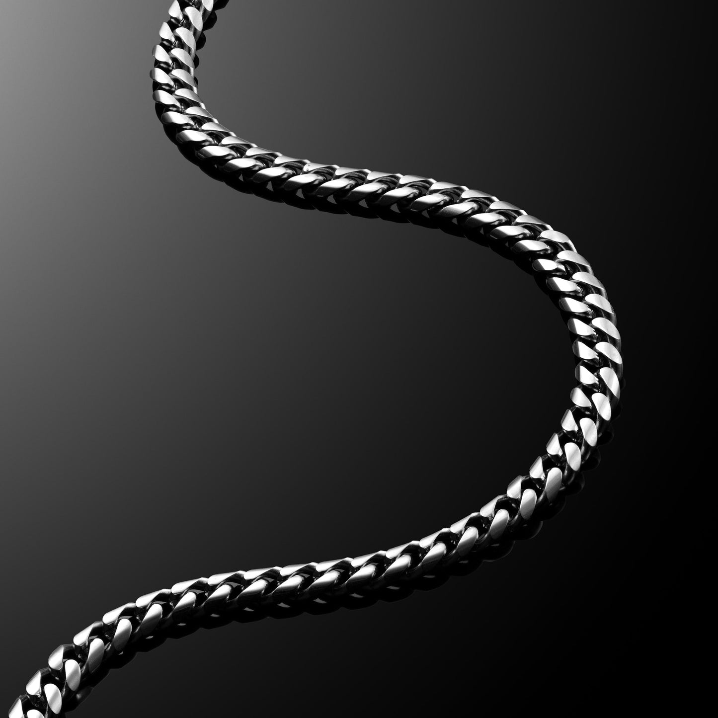Cuban Chain Necklace, 5MM - Silver