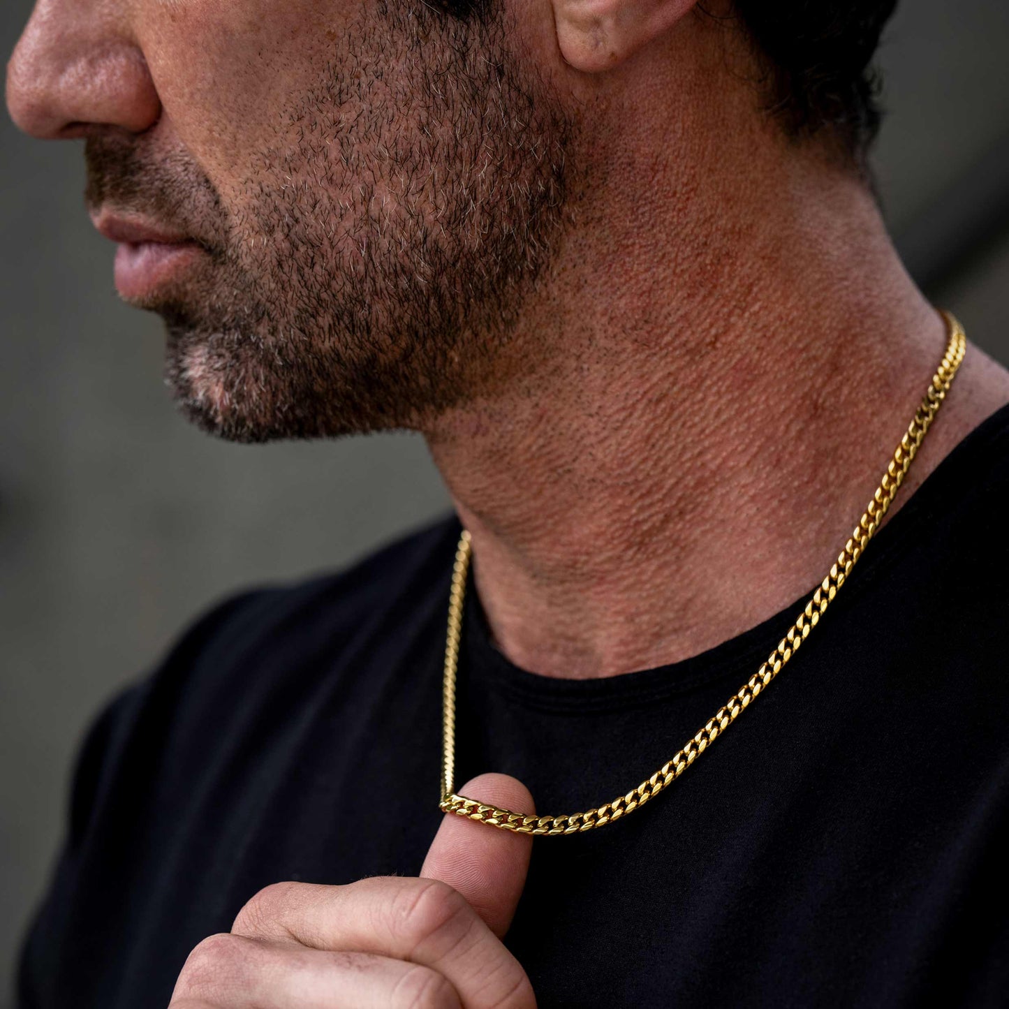 Cuban Chain Necklace, 5MM - 14K Gold