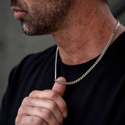 Cuban Chain Set, 5MM - Silver Set