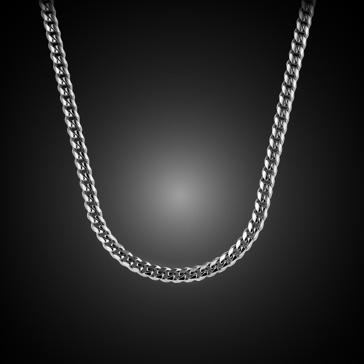 Cuban Chain Set, 5MM - Silver Set