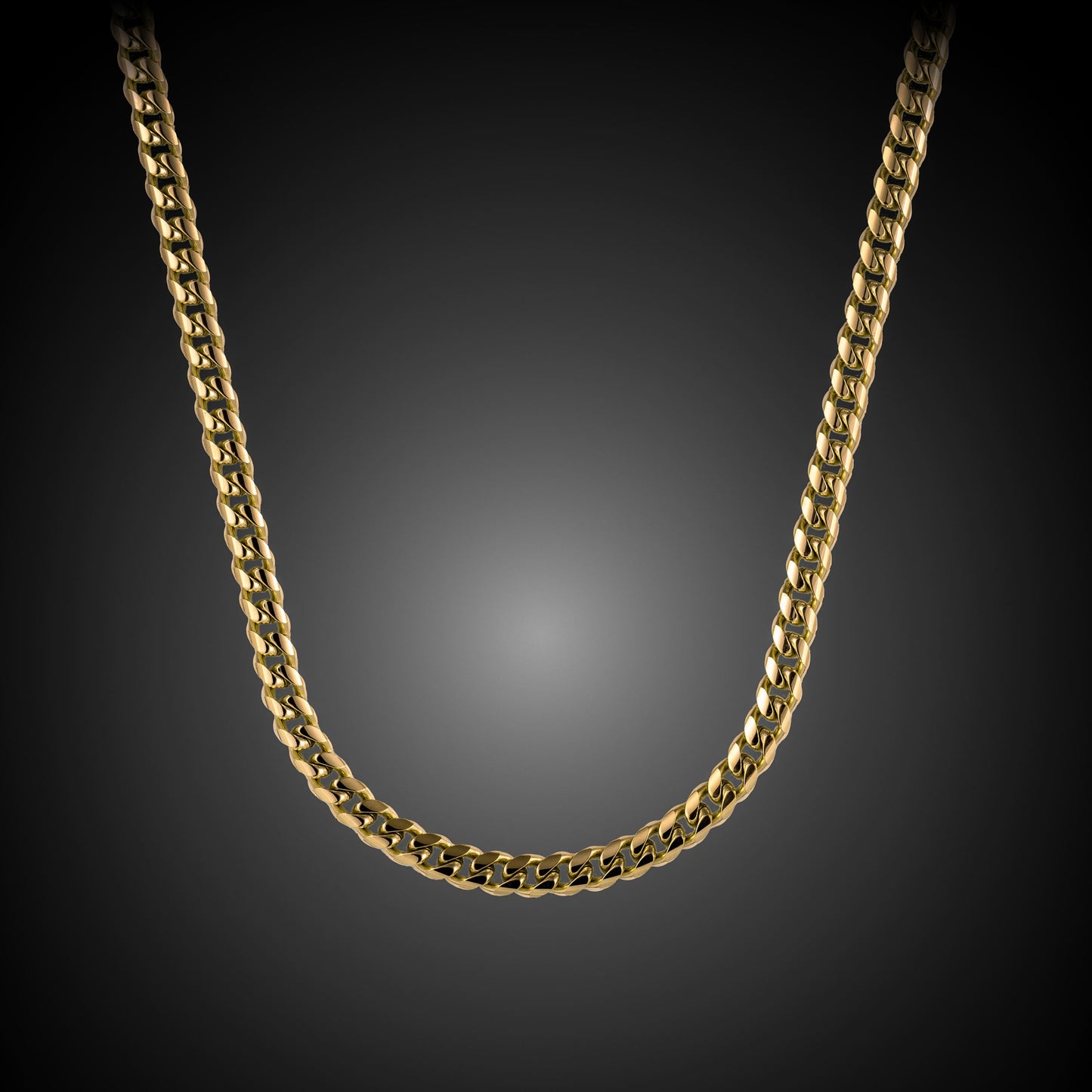 Cuban Chain Necklace, 5MM - 14K Gold