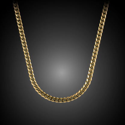 Cuban Chain Necklace, 5MM - 14K Gold