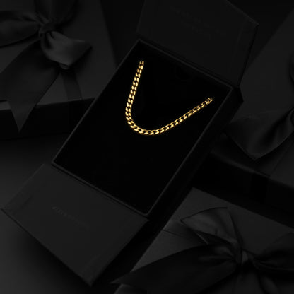 Cuban Chain Necklace, 5MM - 14K Gold