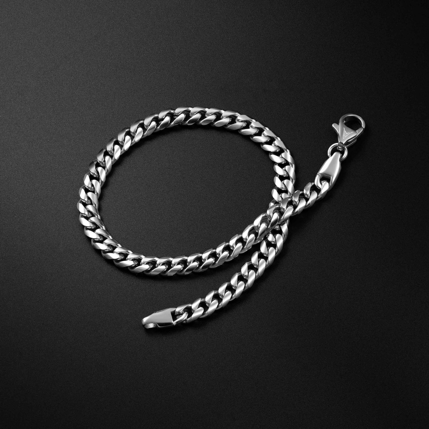 Cuban Chain Bracelet, 5MM - Silver