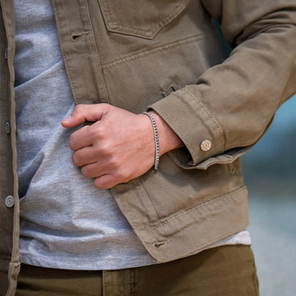 Cuban Chain Bracelet, 5MM - Silver