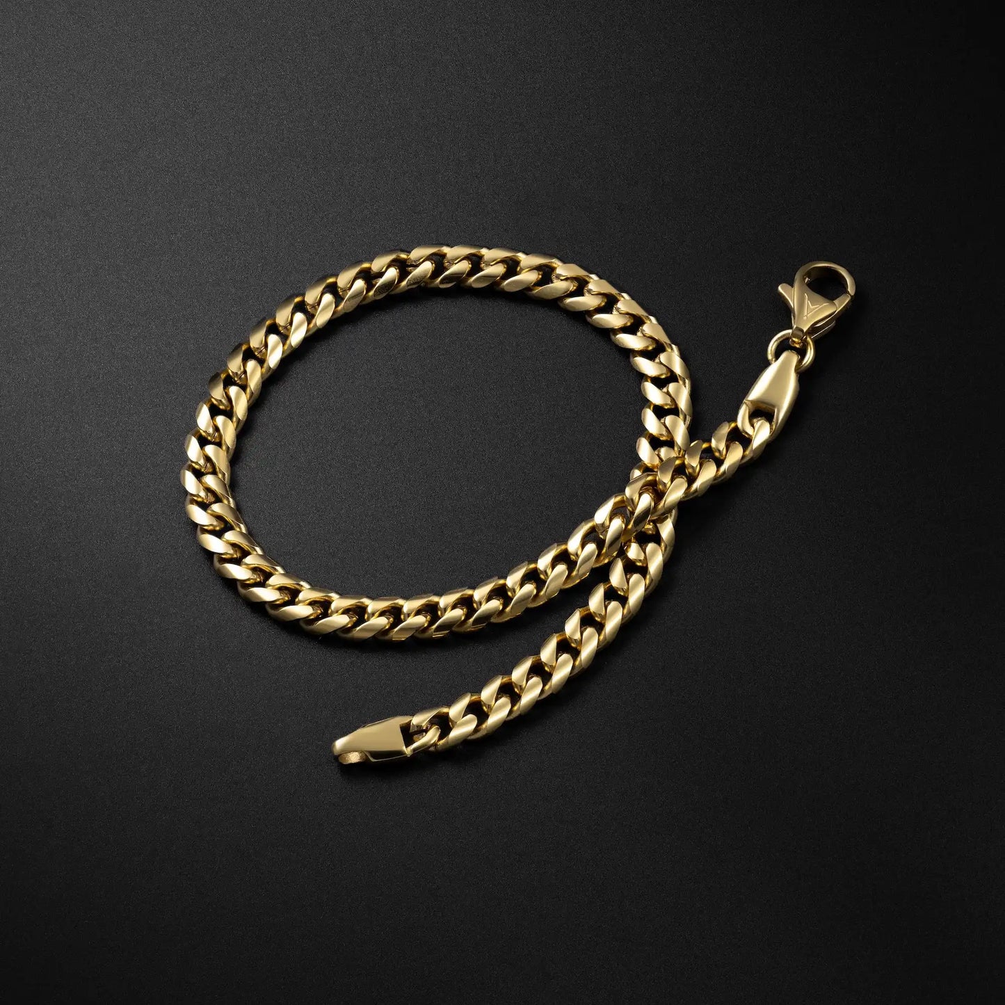 Cuban Chain Bracelet, 5MM - 14K Gold