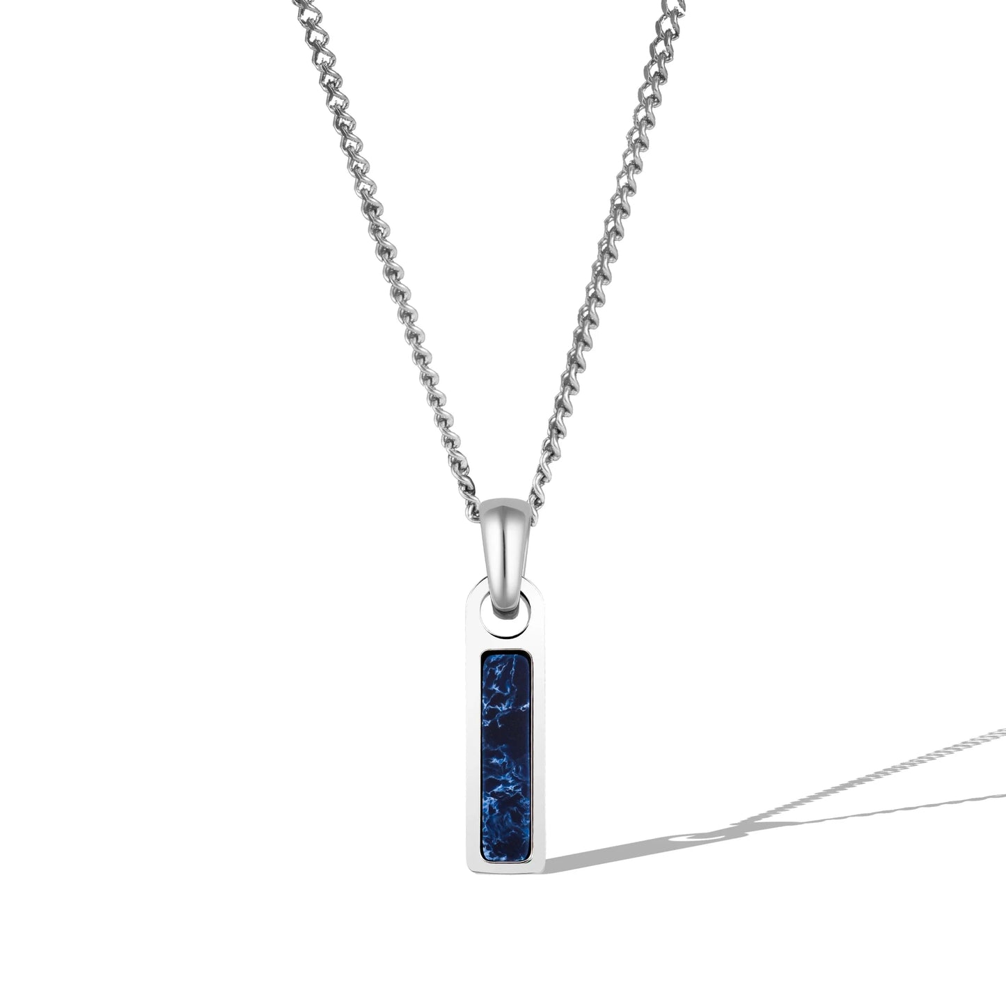 Birthstone Tag Necklace - Silver