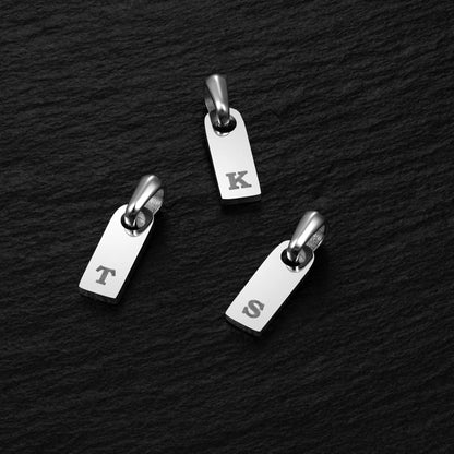 Initial Tag Necklace - Silver