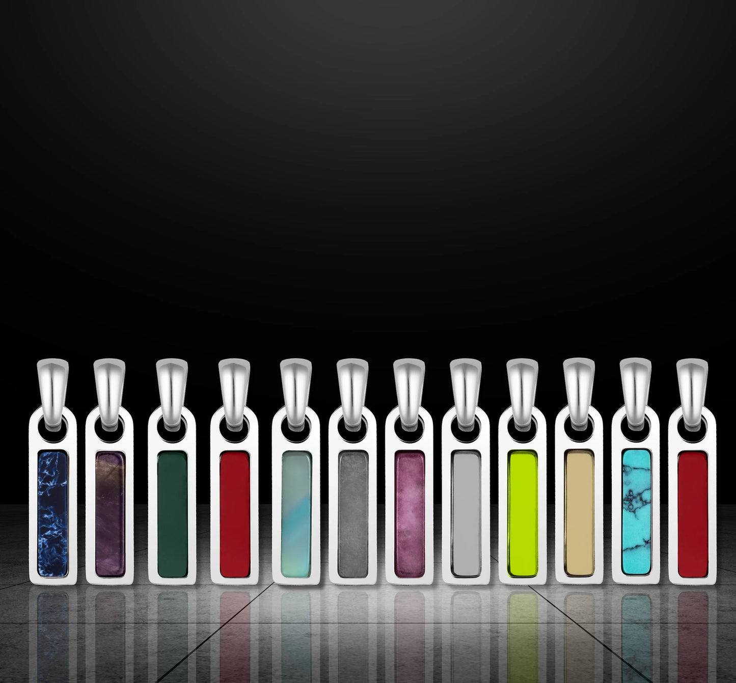 Birthstone Tag Necklace - Silver