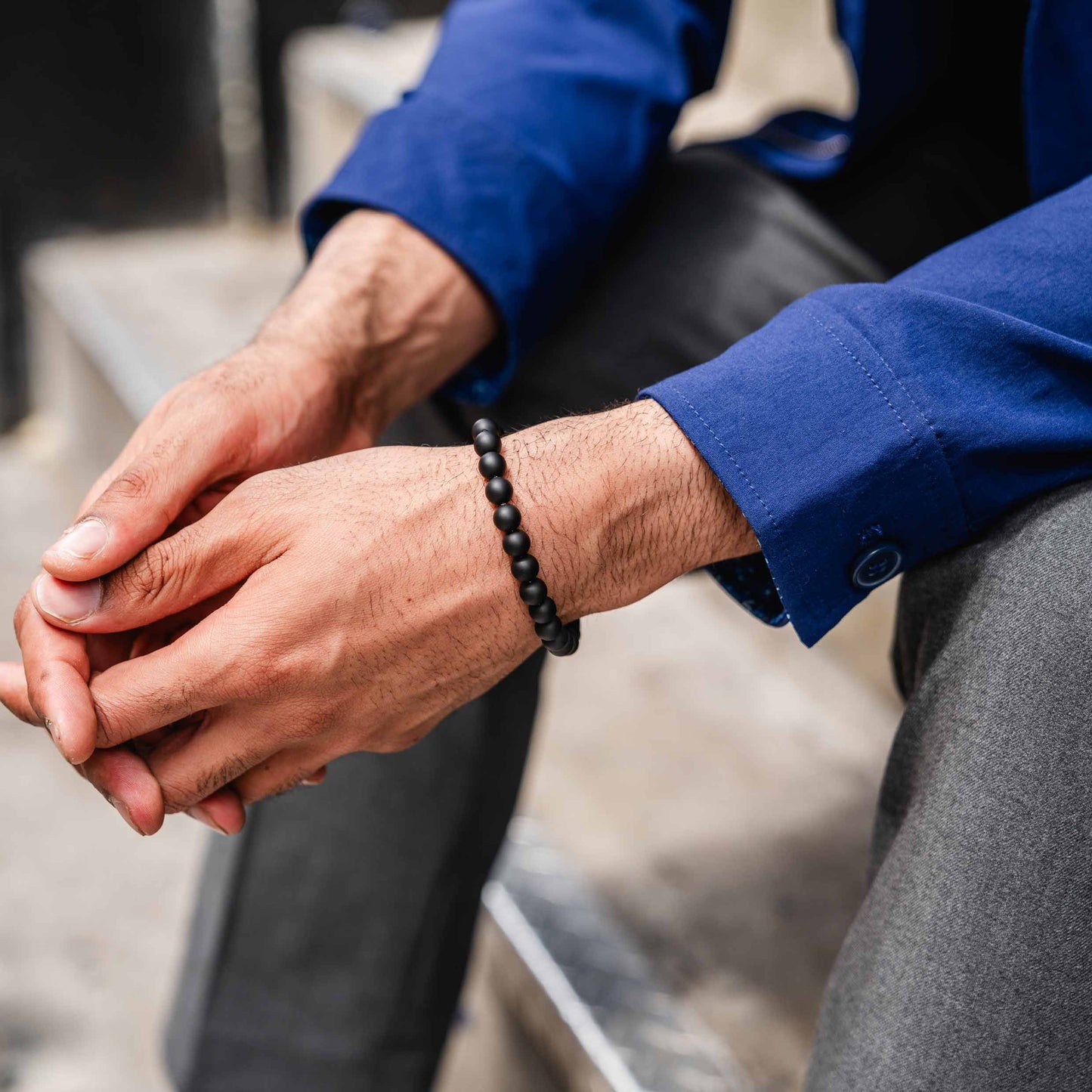 Spiritual Bead Set 8mm - Black Onyx & Riverstone