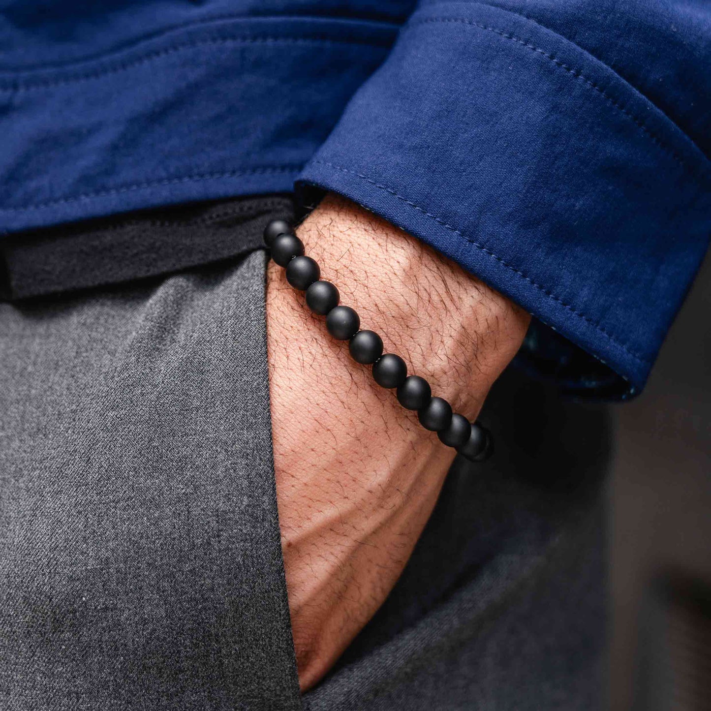 Spiritual Bead Set 8mm - Black Onyx & Riverstone