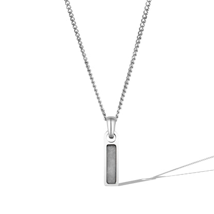 Birthstone Tag Necklace - Silver