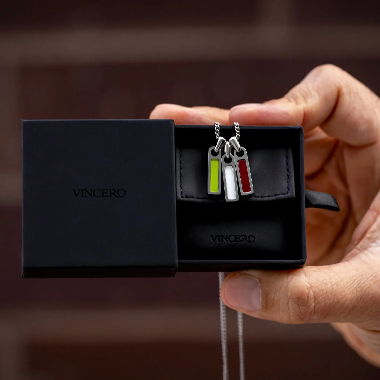 Birthstone Tag Necklace - Silver