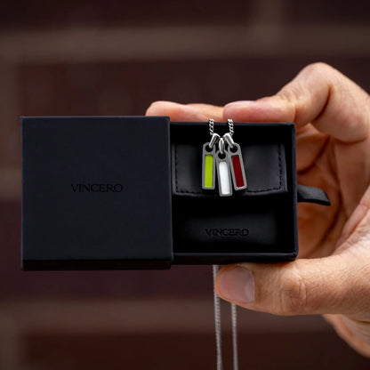 Birthstone Tag Necklace - Silver