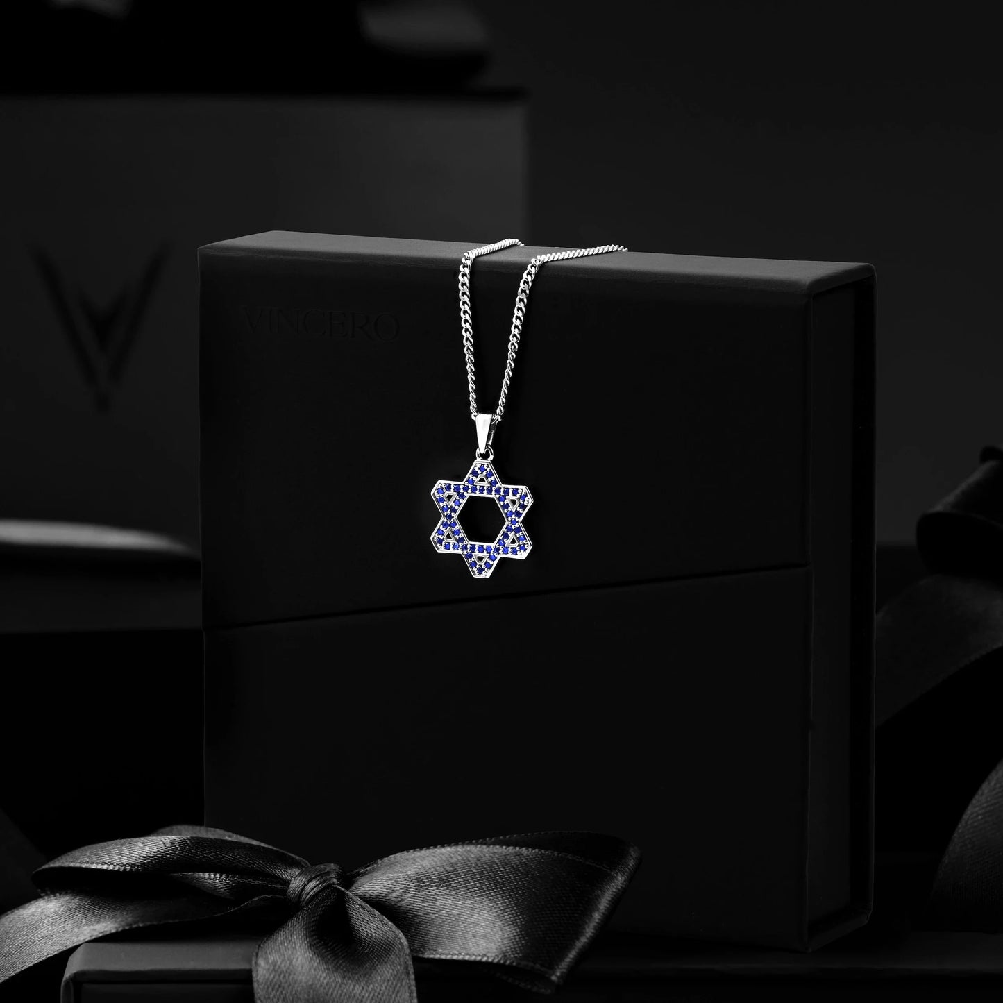 Star Of David Pendant - Sapphire