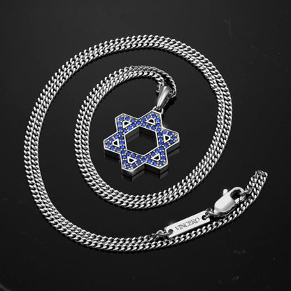 Star Of David Pendant - Sapphire