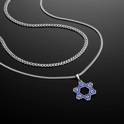 Star Of David Pendant - Sapphire