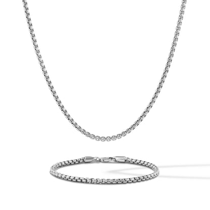 Box Chain Set - Sterling Silver