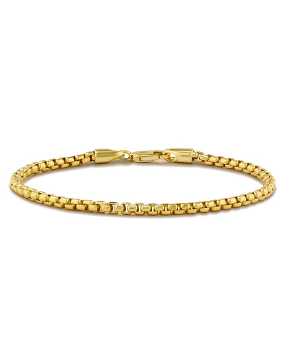 Box Chain Bracelet, 3MM - 14K Gold