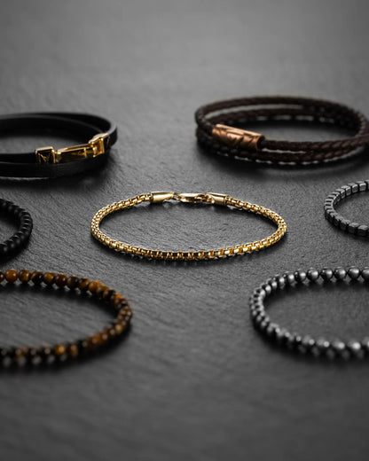 Box Chain Bracelet, 3MM - 14K Gold