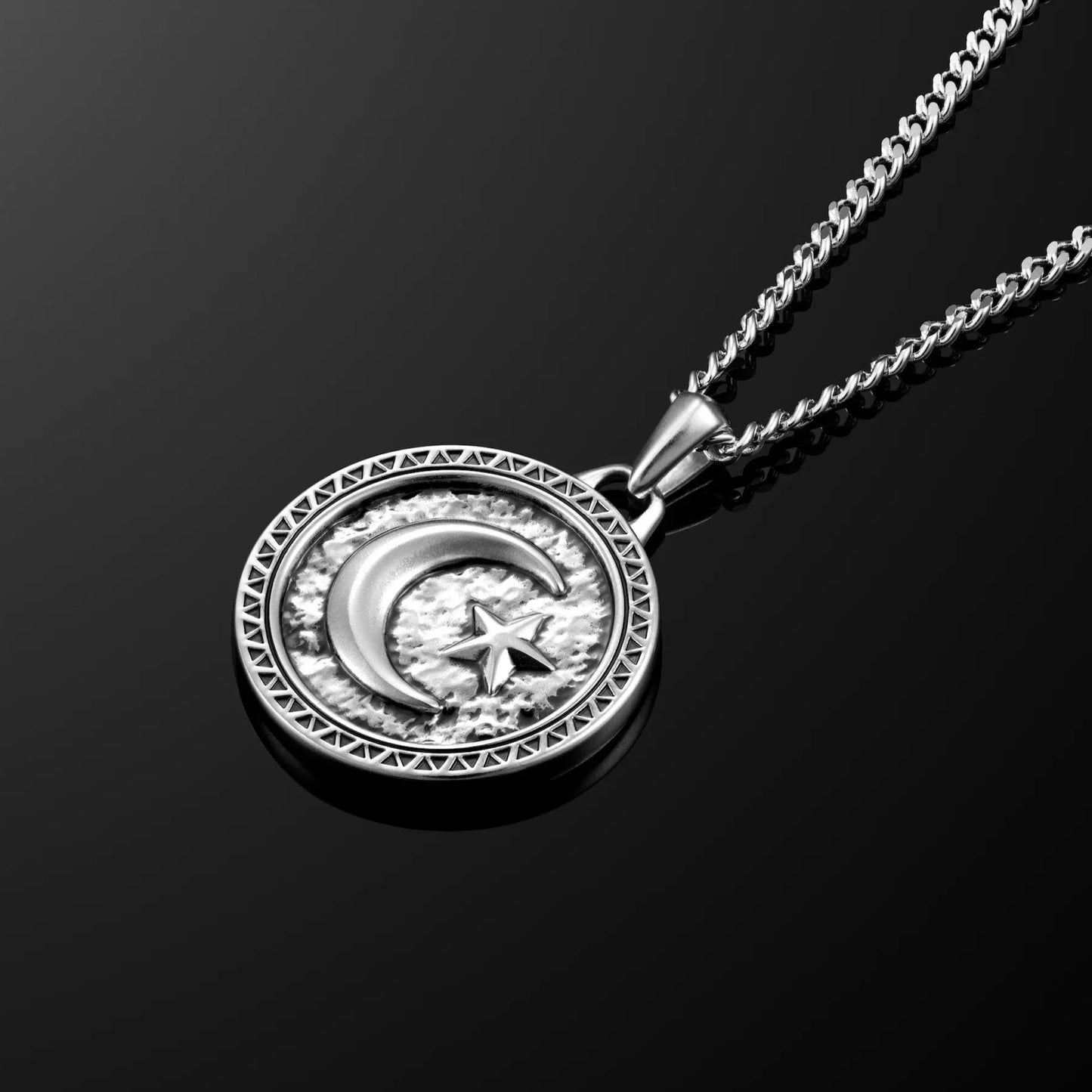 Star & Crescent Amulet - Sterling Silver