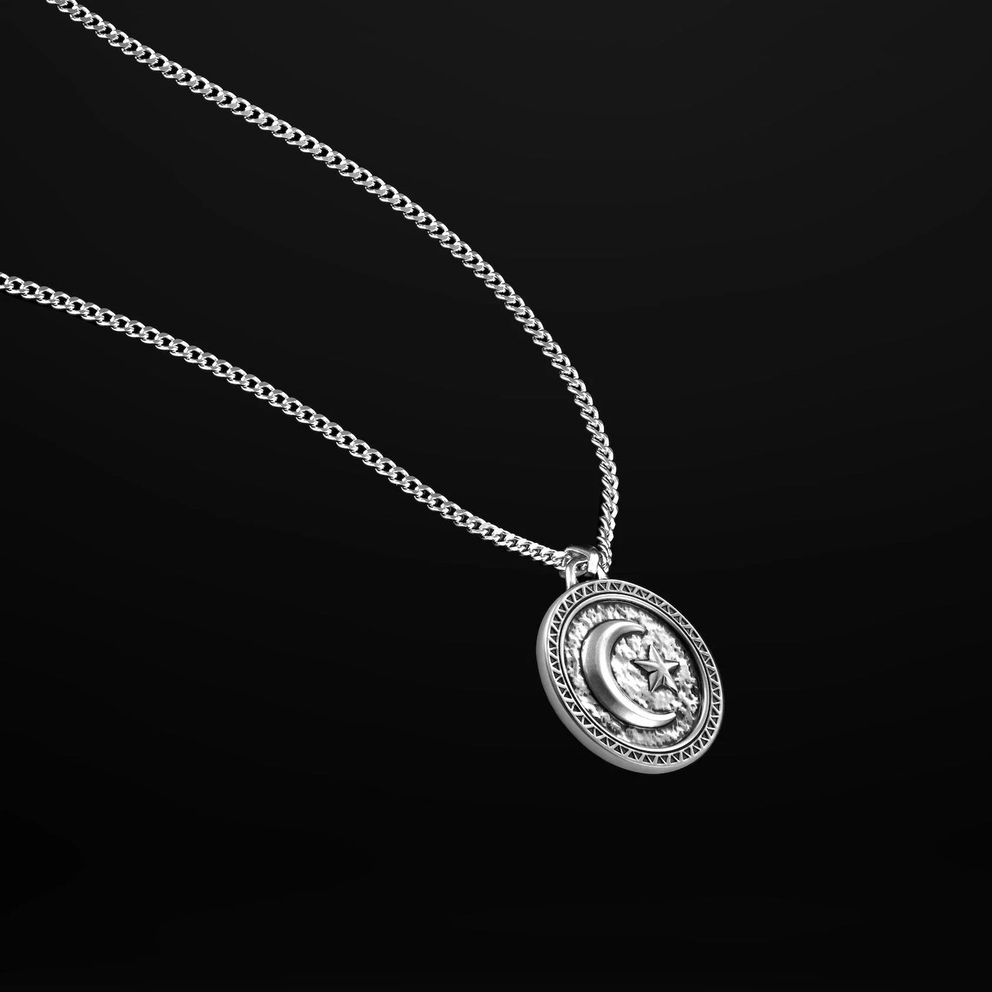 Star & Crescent Amulet - Sterling Silver
