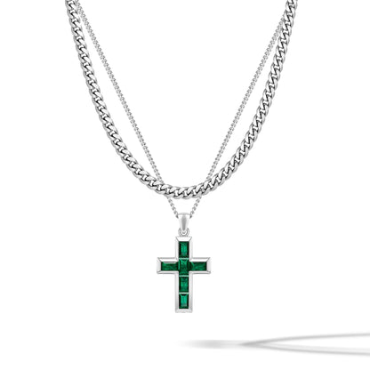 Gemstone Cross - Emerald Set