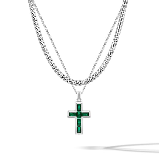 Gemstone Cross - Emerald Set