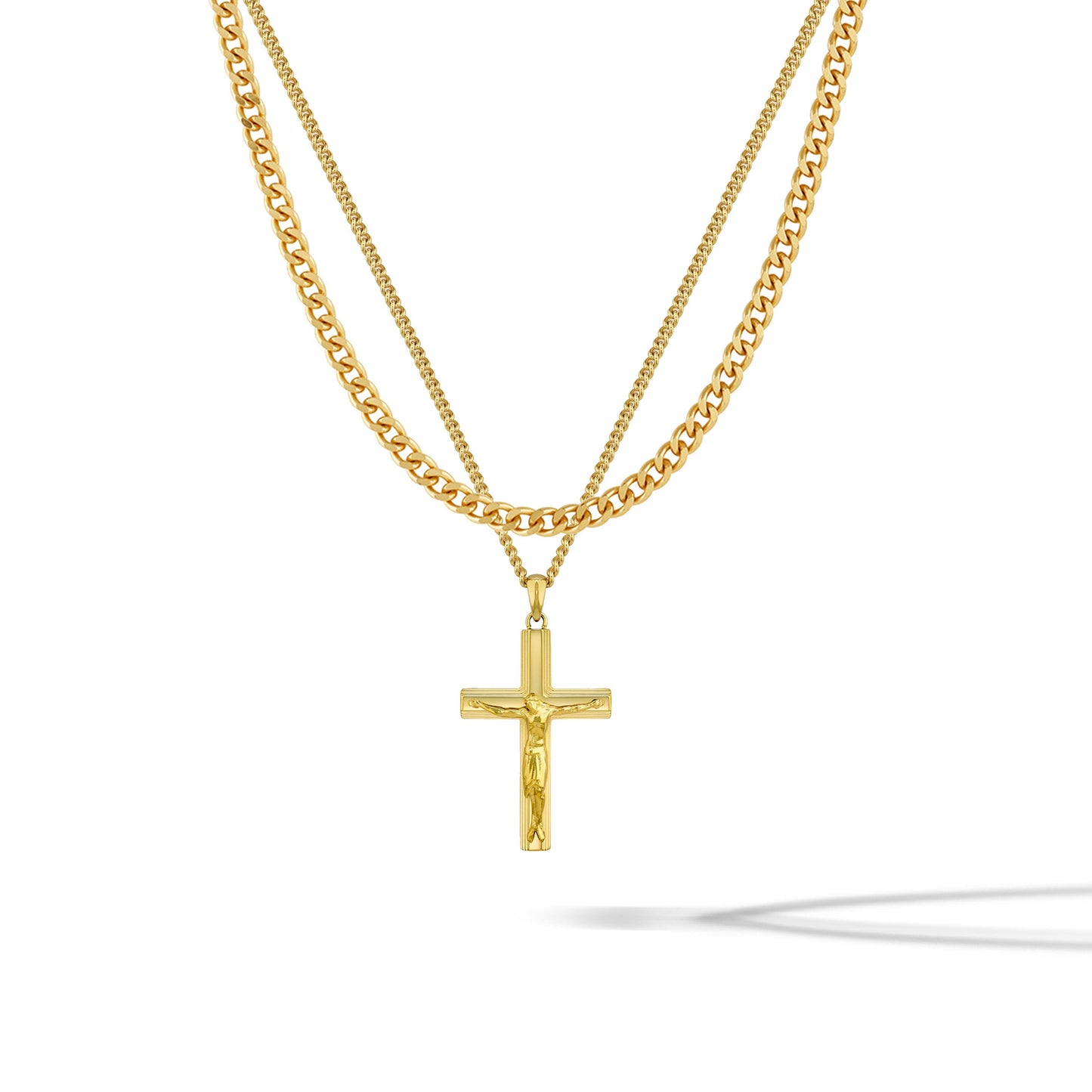 Crucifix Pendant - Gold Set