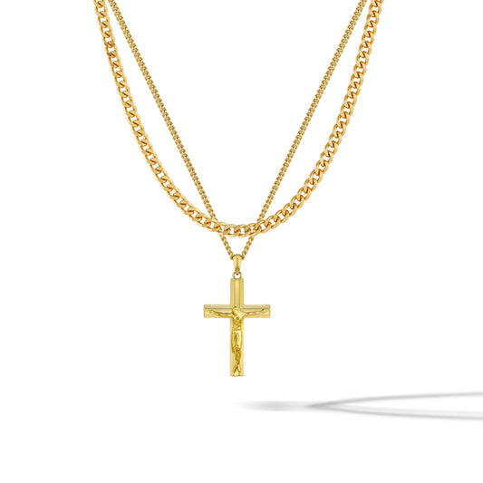 Crucifix Pendant - Gold Set