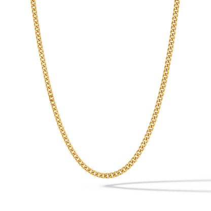 Curb Chain Necklace, 3MM - 14K Gold