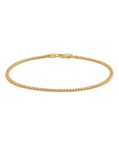 Curb Chain Bracelet, 3MM - 14K Gold