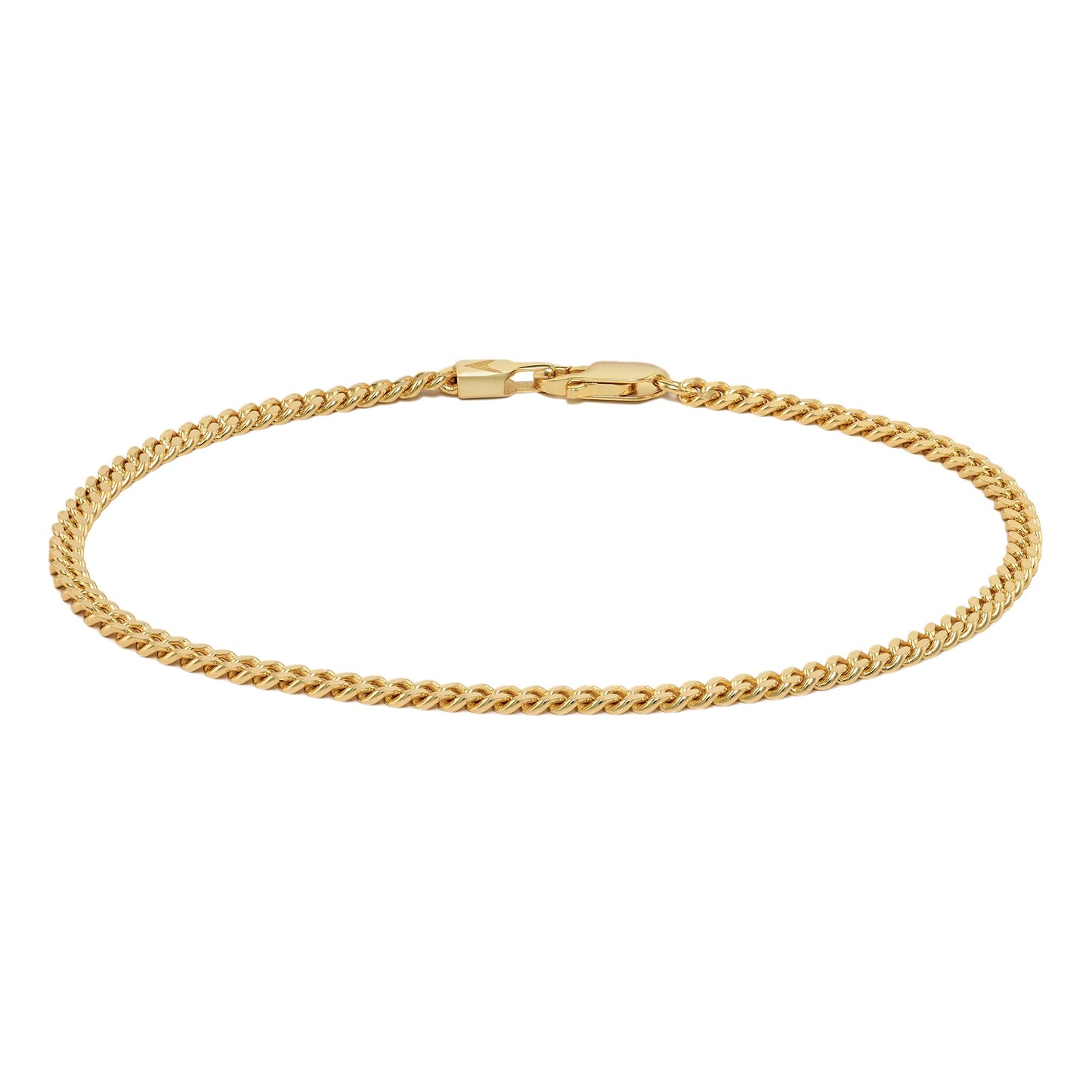 Curb Chain Bracelet, 3MM - 14K Gold