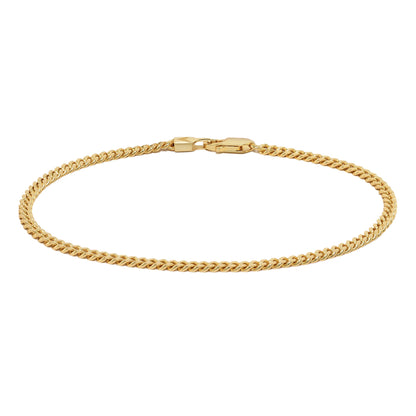 Curb Chain Bracelet, 3MM - 14K Gold