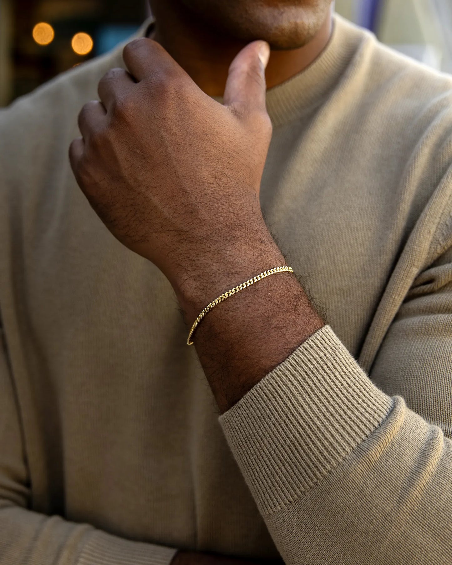 Curb Chain Bracelet, 3MM - 14K Gold