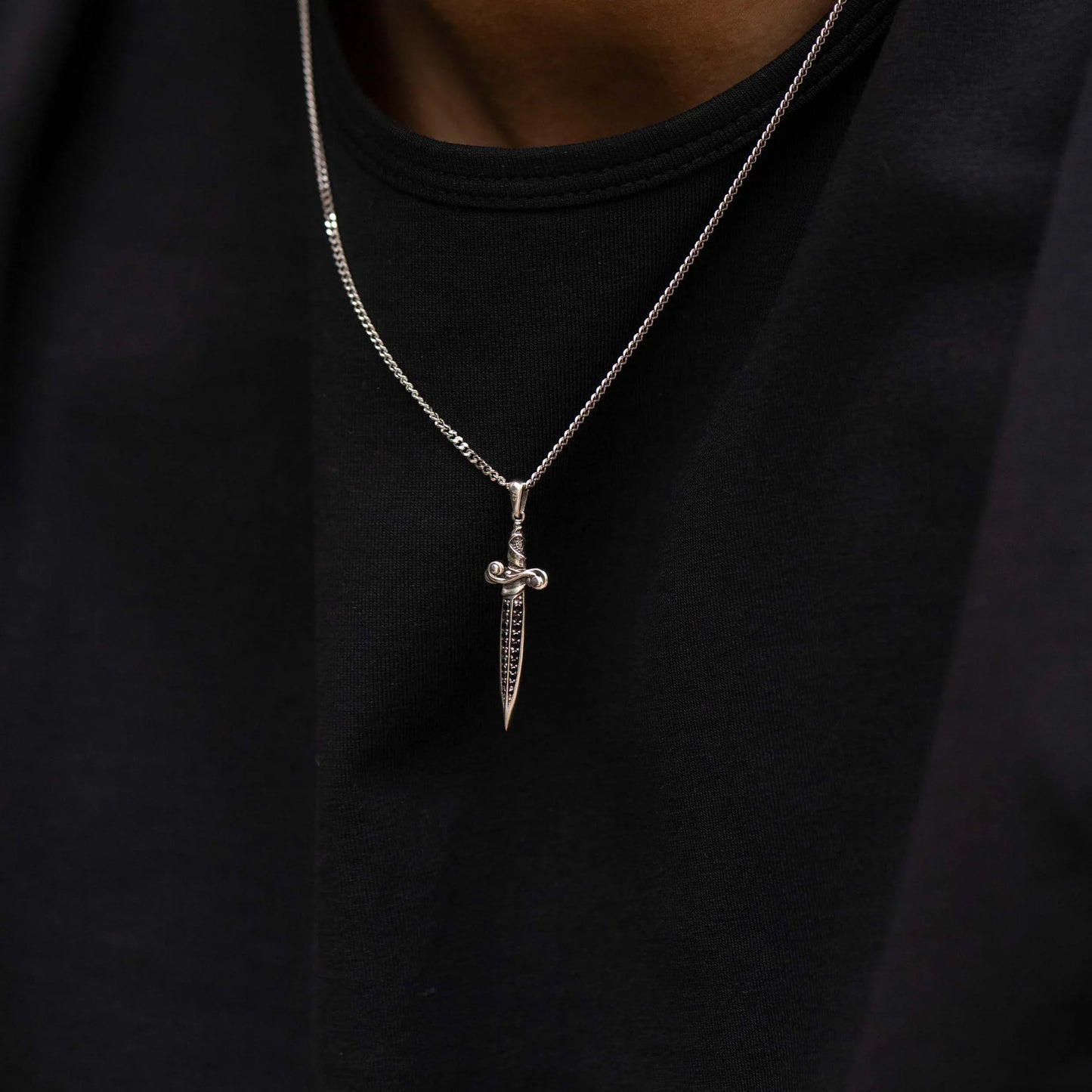 Dagger Pendant - Black Onyx