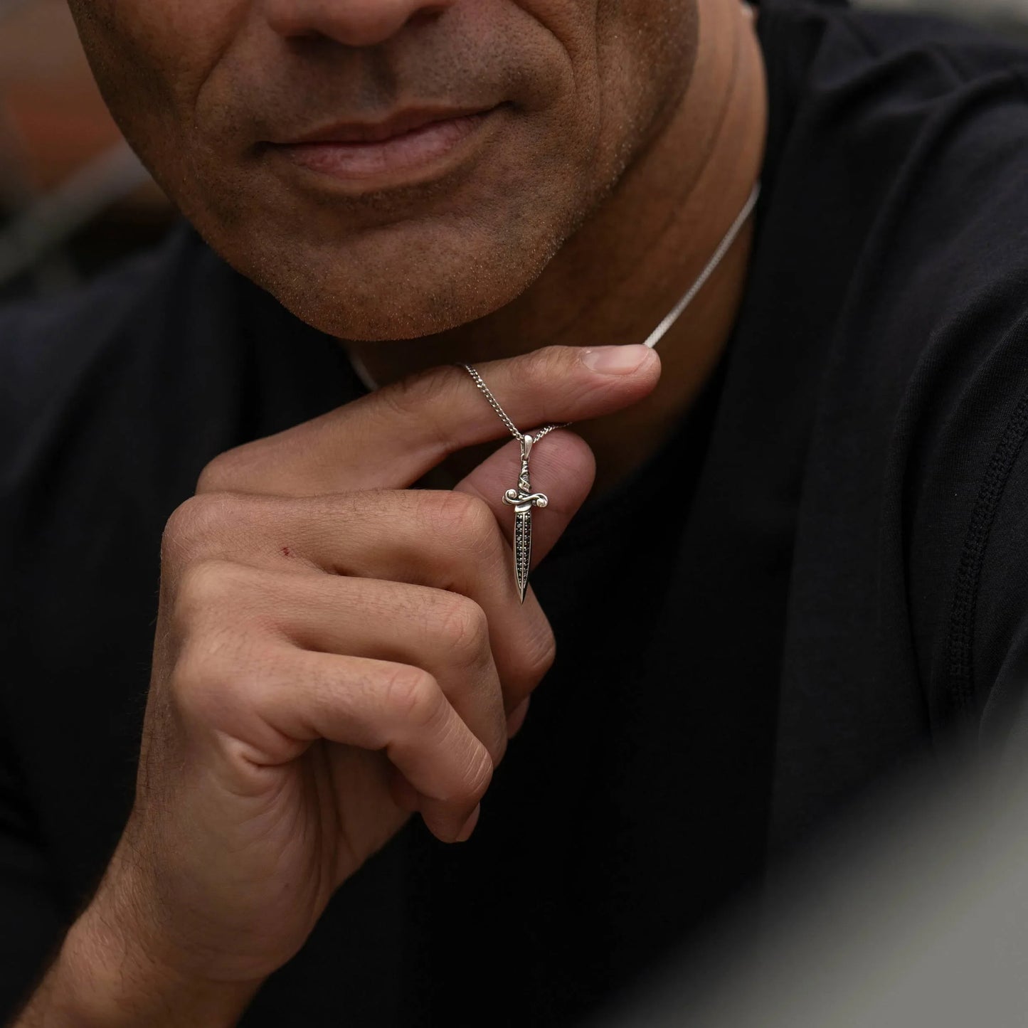 Dagger Pendant - Black Onyx