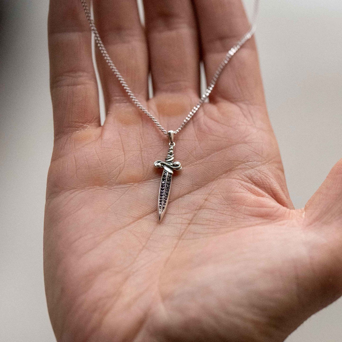 Dagger Pendant - Black Onyx