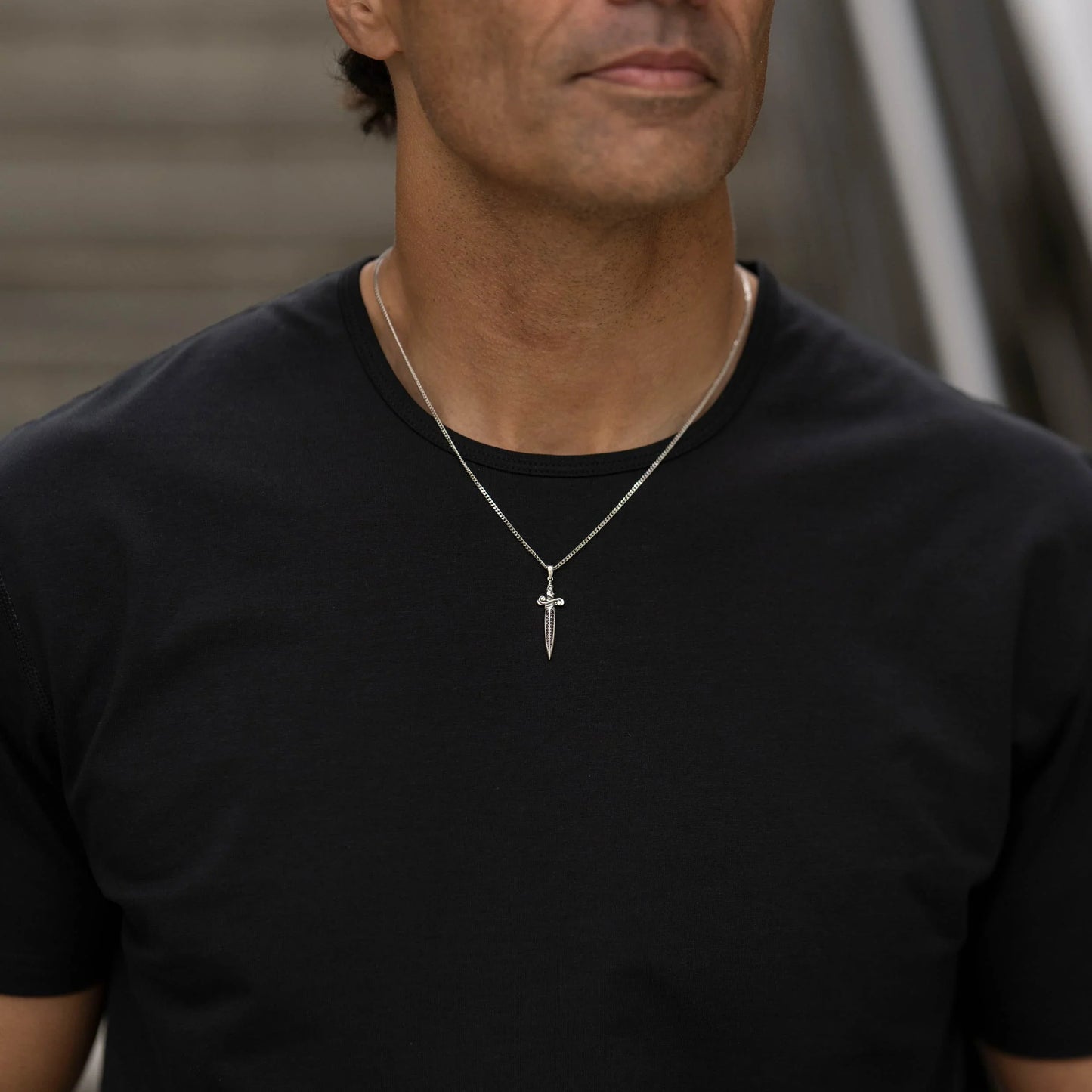 Dagger Pendant - Black Onyx